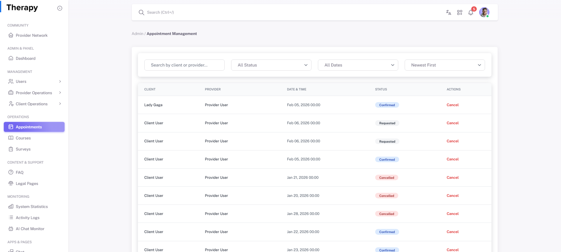 Appointments screenshot 1