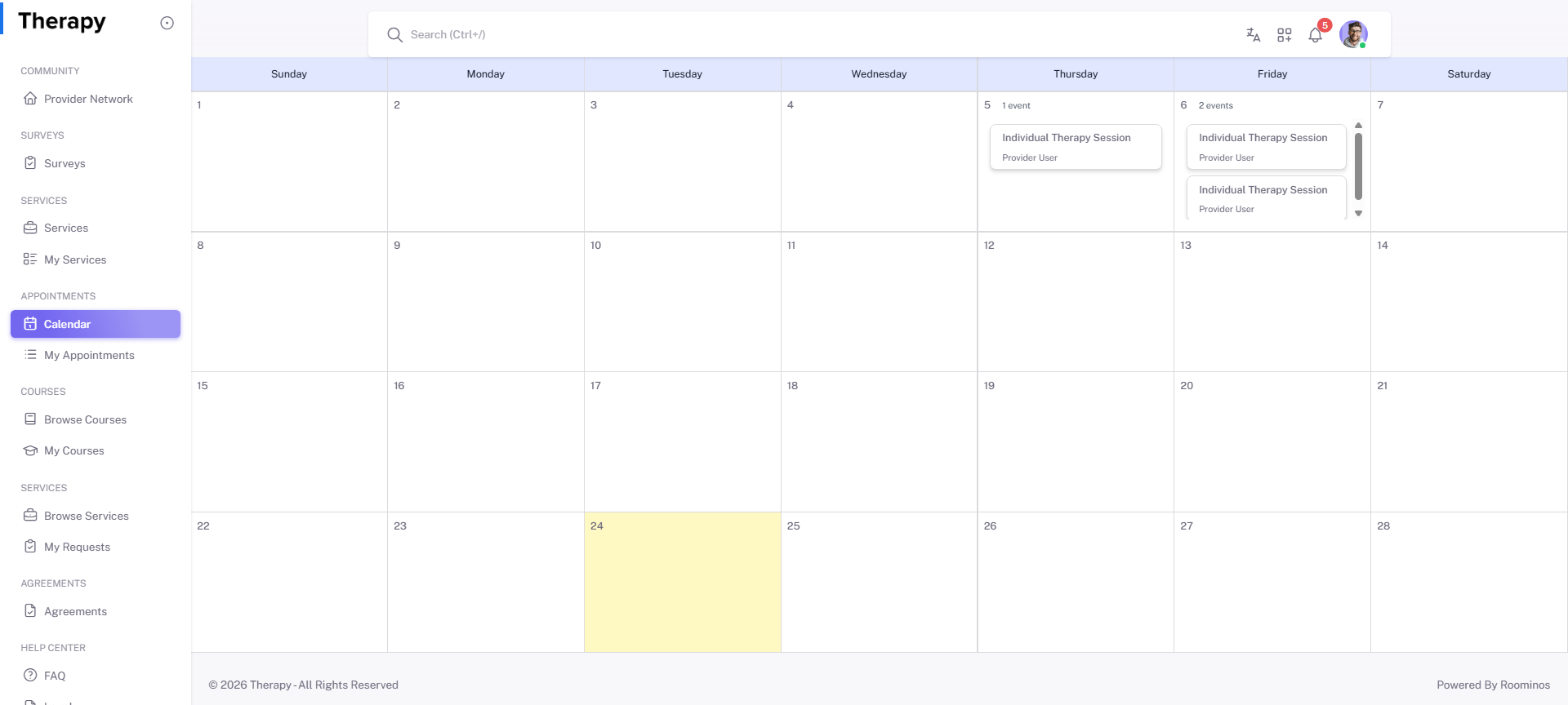 Calendar screenshot 1